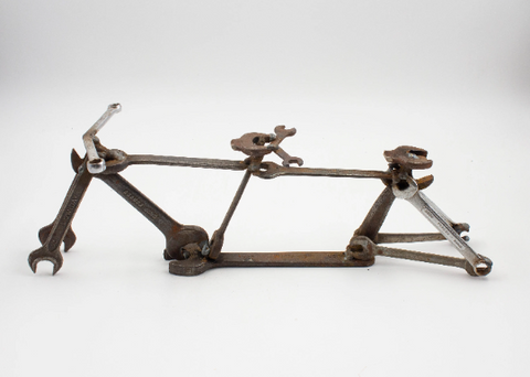 Metal Tandem Bike Art Made from Vintage Wrenches, Sculpture, #13