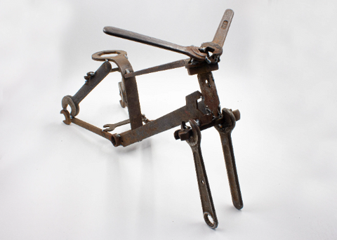 Up-cycled, Metal Bike Art Made from Vintage Wrenches, Sculpture #14