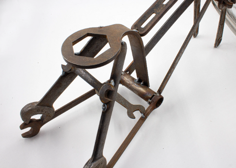 Up-cycled, Metal Bike Art Made from Vintage Wrenches, Sculpture #14