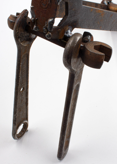 Up-cycled, Metal Bike Art Made from Vintage Wrenches, Sculpture #14