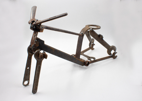 Up-cycled, Metal Bike Art Made from Vintage Wrenches, Sculpture #14